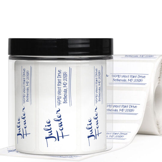 Fowler Rectangle Address Labels in a Jar